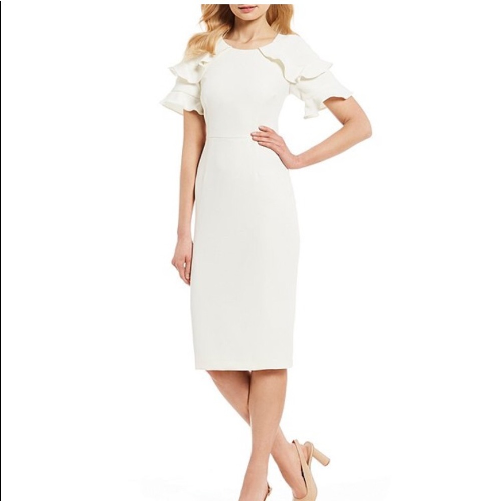 Antonio Melani ruffle sleeve sheath